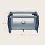 Patut pliant, Lionelo, Sven Plus, 120x60 cm, Cu doua nivele, Cu arcada jucarii, masuta de infasat, vibratii, melodii, conform cu standardele europeane de securitate EN716 si EN12221, Blue Navy - 35
