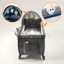 Patut pliant, Lionelo, Sven Plus, 120x60 cm, Cu doua nivele, Cu arcada jucarii, masuta de infasat, vibratii, melodii, conform cu standardele europeane de securitate EN716 si EN12221, Blue Navy - 14