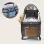 Patut pliant, Lionelo, Sven Plus, 120x60 cm, Cu doua nivele, Cu arcada jucarii, masuta de infasat, vibratii, melodii, conform cu standardele europeane de securitate EN716 si EN12221, Blue Navy - 15