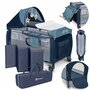 Patut pliant, Lionelo, Sven Plus, 120x60 cm, Cu doua nivele, Cu arcada jucarii, masuta de infasat, vibratii, melodii, conform cu standardele europeane de securitate EN716 si EN12221, Blue Navy - 3