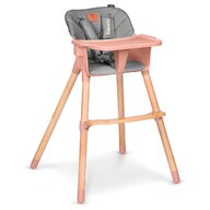 Lionelo - Scaun de masa din fag Koen, 2 in 1, Transformabil, Sustine 30 kg, 6 luni+, Conform cu standardul european de securitate EN14988, Roz