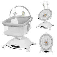 Set 2 in 1, Balansoar si landou, Lionelo, Bella, Rotative 360, Ecran tactil si telecomanda, Electric, Scaun reglabil, 6 miscari unice, 5 viteze, Cu melodii, Gri
