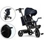 Lionelo - Tricicleta Kori, Cu suport de picioare, Control al directiei, Scaun reversibil, Rotire 360 grade, Pliabila, Conform cu standardul european de securitate EN71, Blue Navy - 27