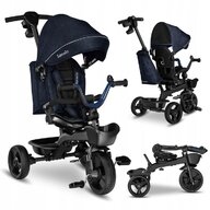 Lionelo - Tricicleta Kori, Cu suport de picioare, Control al directiei, Scaun reversibil, Rotire 360 grade, Pliabila, Conform cu standardul european de securitate EN71, Blue Navy