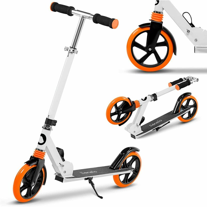 Lionelo - Trotineta Luca, Copii/Adulti, Pliabila, Pana la 100 Kg, Conform cu standardul european de securitate EN14619, Portocaliu