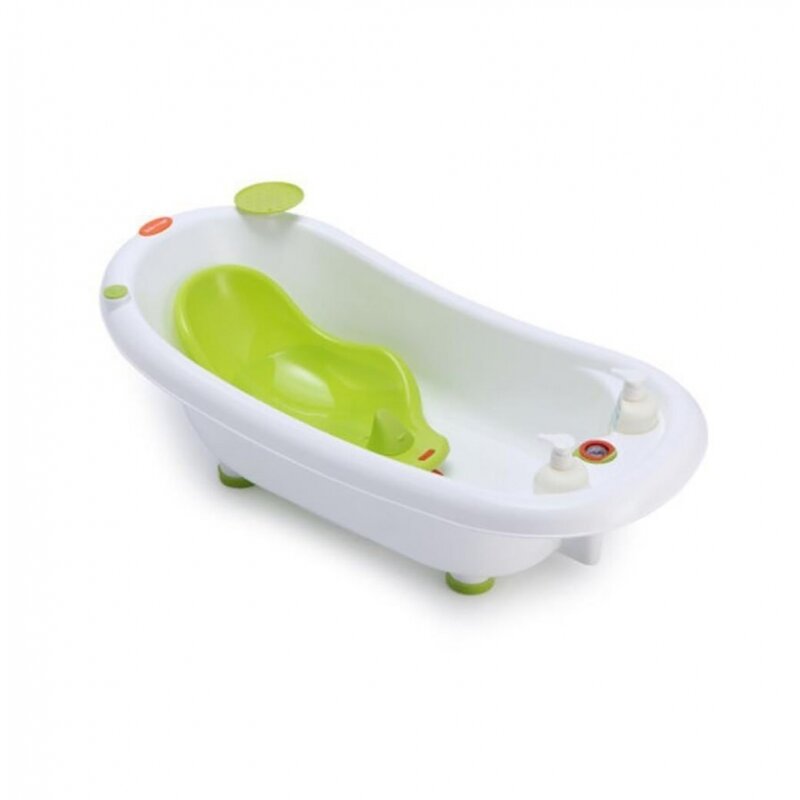 Little mom - cadita ergonomica cu reductor detasabil si termometru green