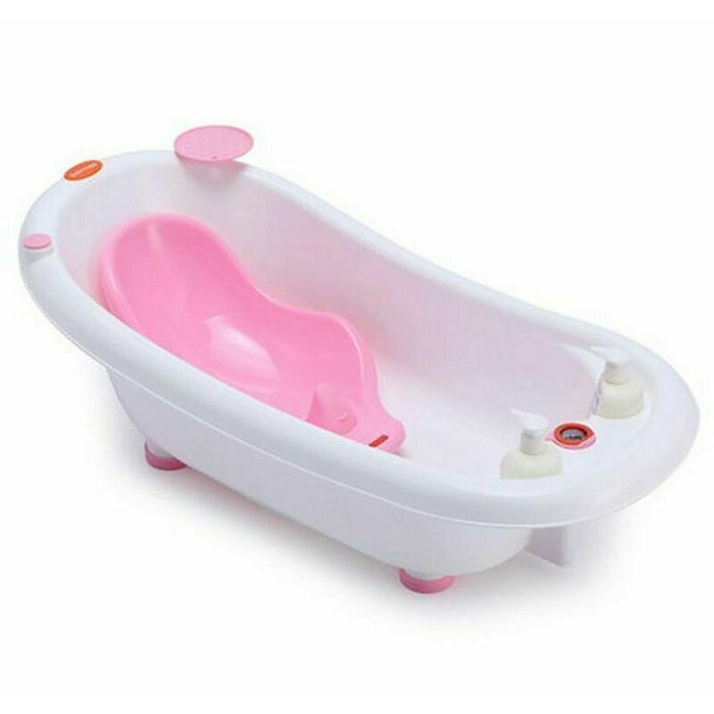 Little mom - cadita ergonomica cu reductor detasabil si termometru pink