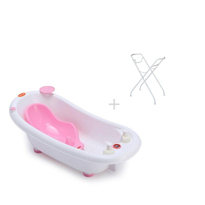 Little mom - set cadita 3 in 1 pink + suport metalic