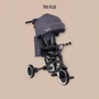 Tricicleta copii, Lionelo, Tris Plus, Ultrapliabila, Multifunctionala, Pana la 25 kg, Inclinare spatar in fata si in spate, Suport picioare, Control al directiei, Scaun reversibil, Rotire 360 grade, Conform cu EN71, 9 luni-5 ani, Gri - 43