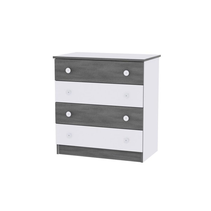 Lorelli - comoda lemn , 4 sertare , white vintage grey