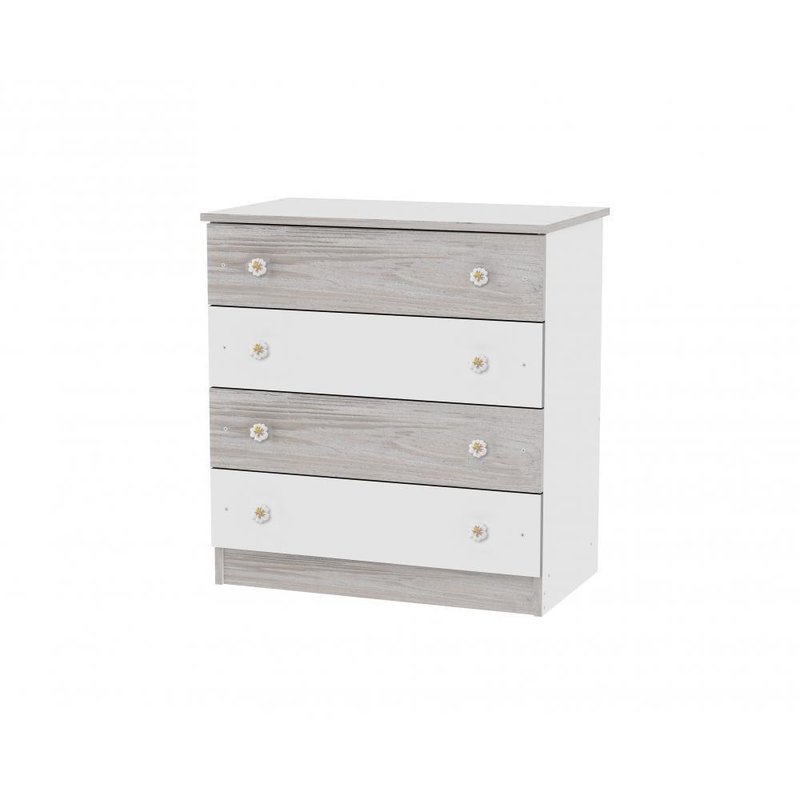 Lorelli - comoda lemn, 81 x 50 x 86 cm, 4 sertare, white artwood