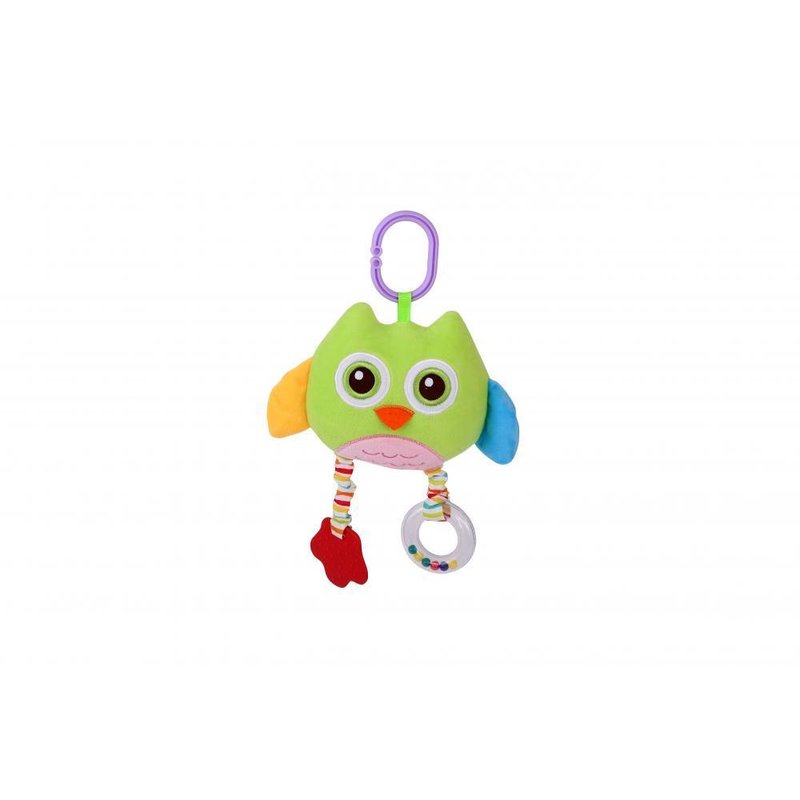 Lorelli - jucarie zornaitoare din plus cu oglinda owl, 29,5 cm, green