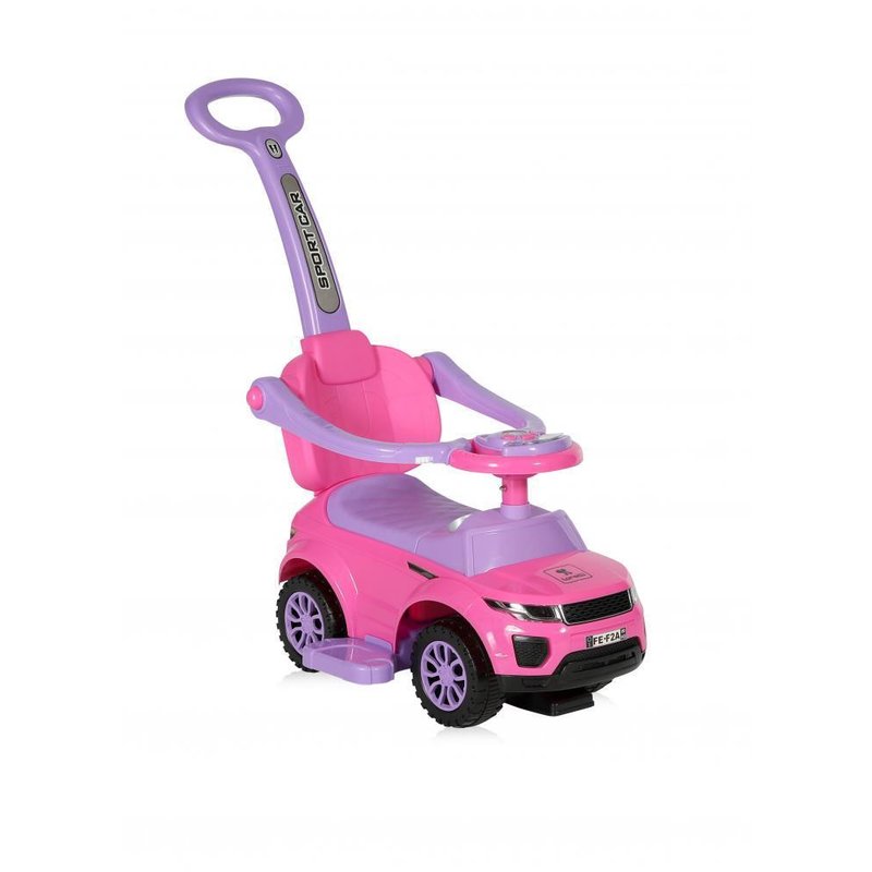 Lorelli - masinuta de teren cu maner parental, muzica, sunete si lumini, pink