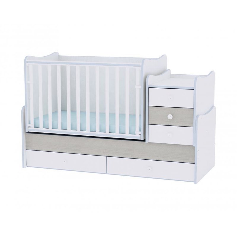 Lorelli - mobilier transformabil maxi plus, 167 x 72 x 105 cm, white blue elm