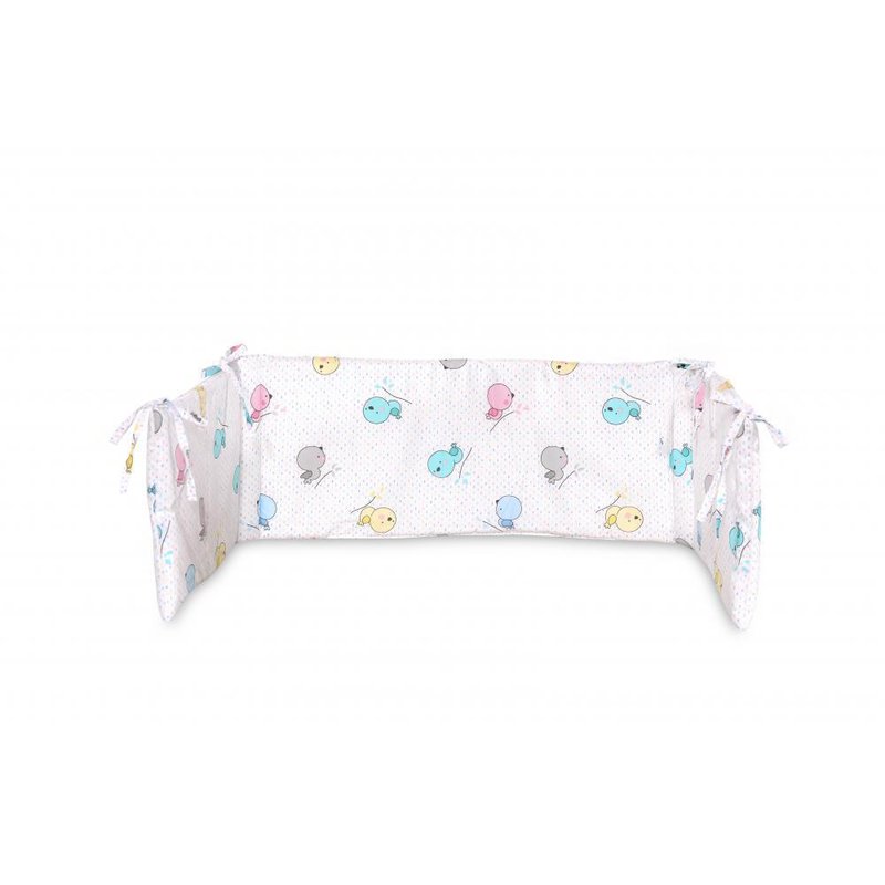 Lorelli - protectie laterala pat, 140 x 27 cm, bumbac ranforce, chicken white