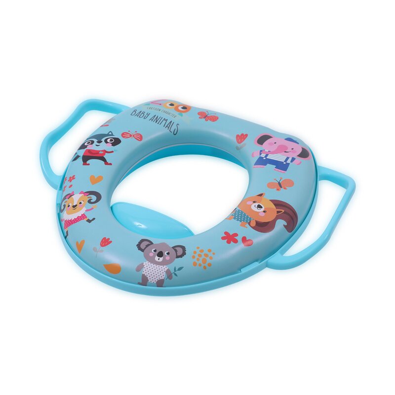 Lorelli - reductor moale pentru toaleta, cu manere, animals blue