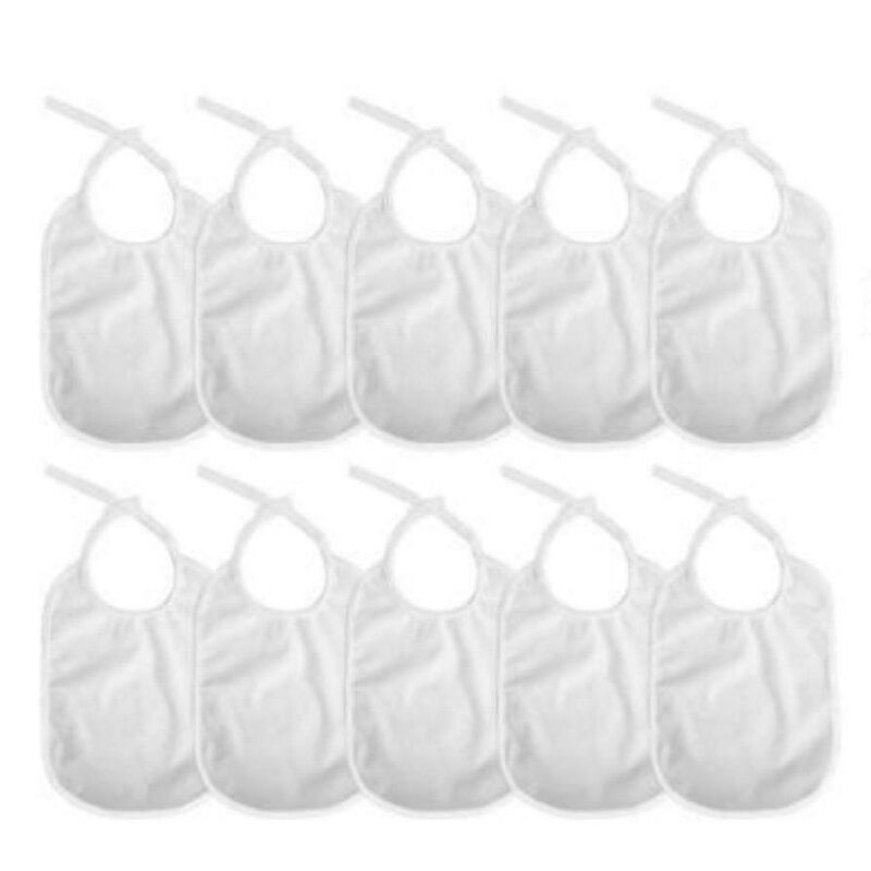 Lorelli - set 10 bavete bumbac, rezistente la apa, white, alb