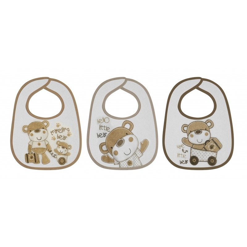 Lorelli - set 3 bavete, big, bumbac, inchidere cu arici