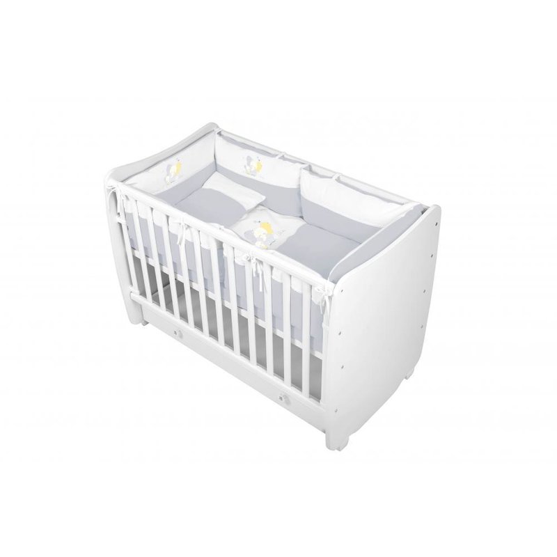 Lorelli - set lenjerie pat 15 piese jersey, 60 x 120 cm, cu broderie, za za grey
