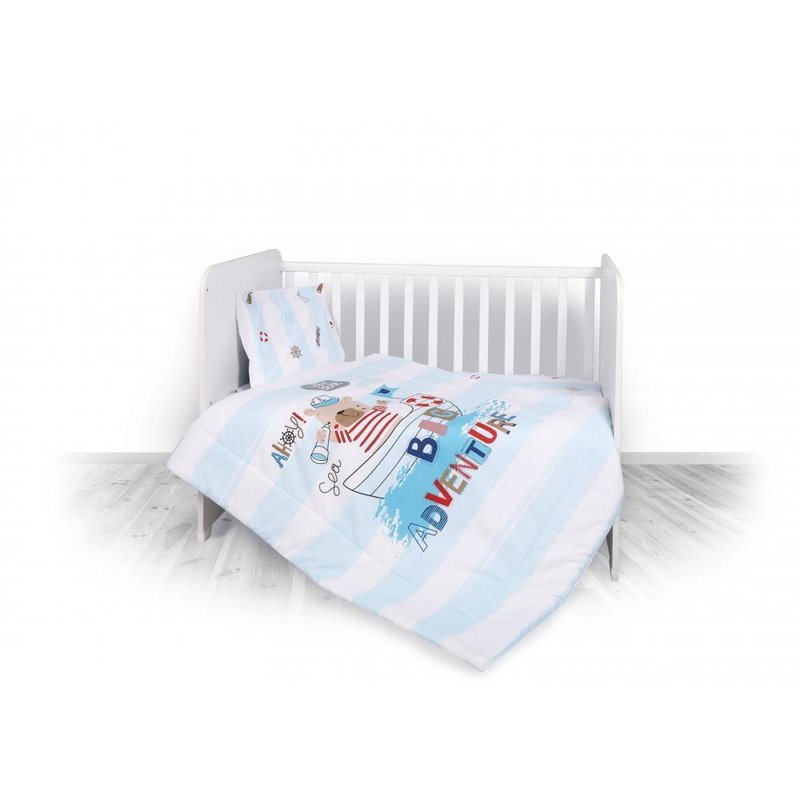 Lorelli - set lenjerie pat 4 piese, bumbac ranforce, adventure blue