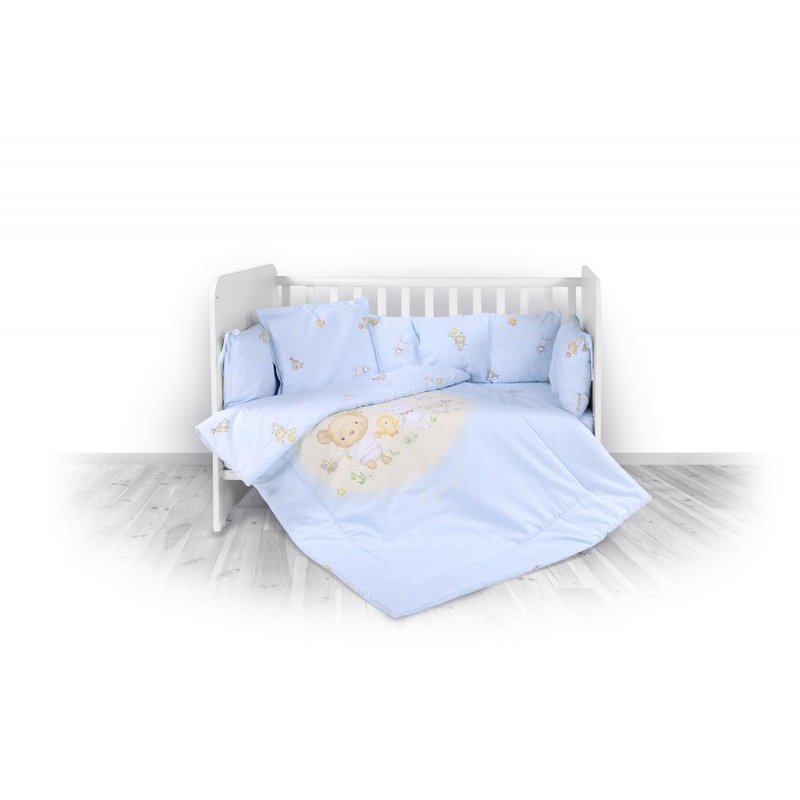 Lorelli - set lenjerie pat , 8 piese , bumbac ranforsat , trend bear party blue