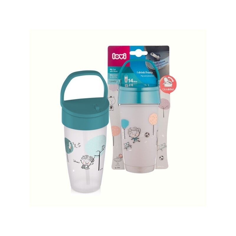 Lovi - cana mea cu pai active 350ml lovely baiat - 35/355boy