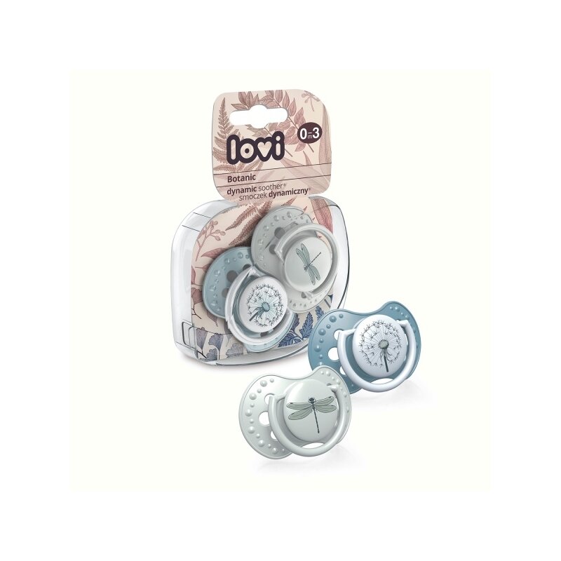 Lovi - suzeta silicon dynamic 0-3m 2 pcs botanic baiat - 22/869boy
