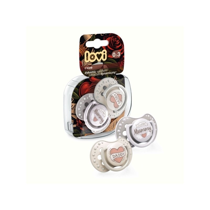 Lovi - suzeta silicon dynamic 0-3m 2 pcs i love - 22/866