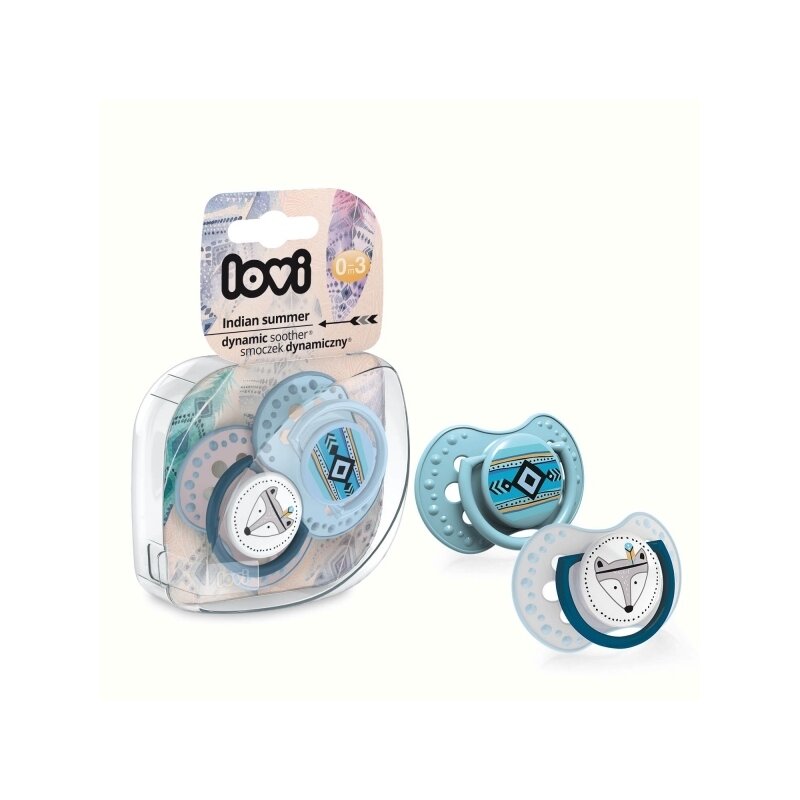 Lovi - suzeta silicon dynamic 0-3m 2 pcs indian summer baiat - 22/855boy