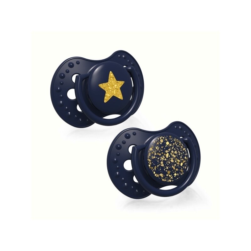 Lovi - suzeta silicon dynamic 3-6 m 2 pcs stardust blue 22/893_blue