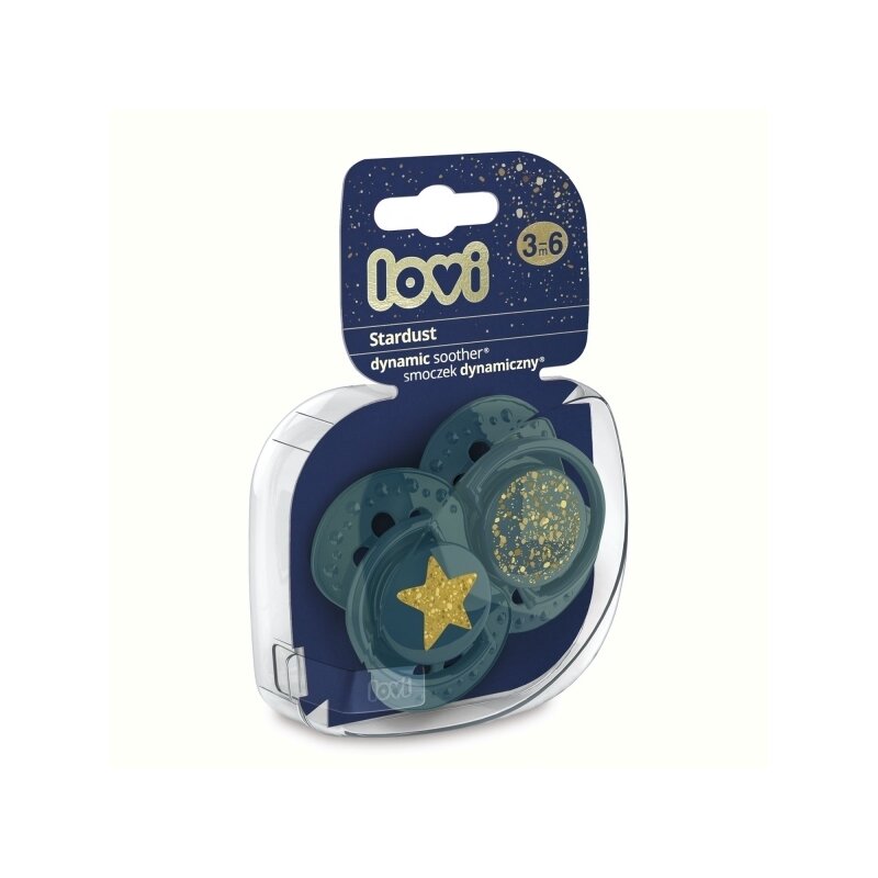 Lovi - suzeta silicon dynamic 3-6 m 2 pcs stardust green 22/893_green