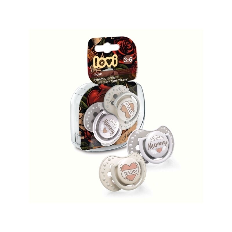 Lovi - suzeta silicon dynamic 3-6m 2 pcs i love - 22/867