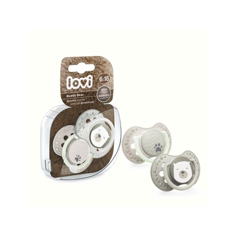 Lovi - suzeta silicon dynamic 6-18m 2 pcs buddy bear - 22/865