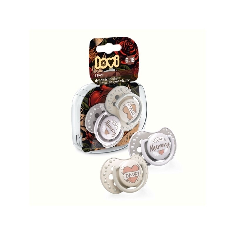 Lovi - suzeta silicon dynamic 6-18m 2 pcs i love - 22/868