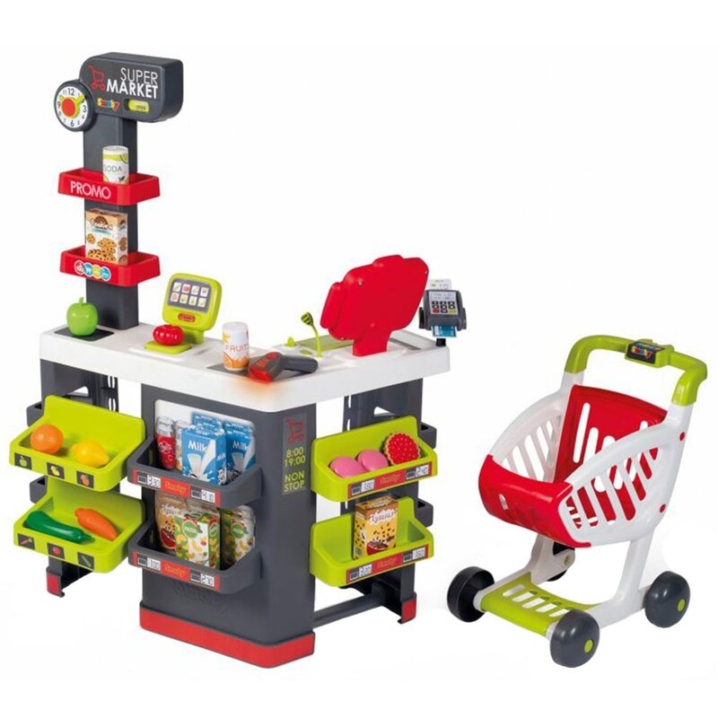 Smoby - set de joaca magazin super market, pentru copii, cu 42 accesorii