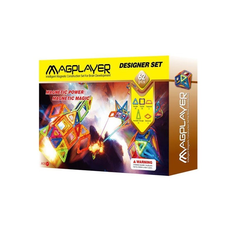 Magplayer joc de constructie magnetic - 62 piese