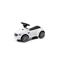 Vehicul ride-on, BabyTrold, Model Mercedes, Claxon pe volan, 18 luni+, Sustine 25 kg, 67x29x37 cm, Alb