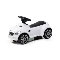Vehicul ride-on, BabyTrold, Model Mercedes, Claxon pe volan, 18 luni+, Sustine 25 kg, 67x29x37 cm, Alb
