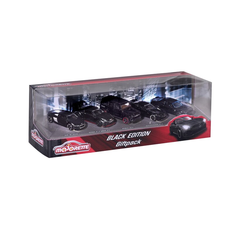 Majorette - set vehicule, 5 masinute, black edition