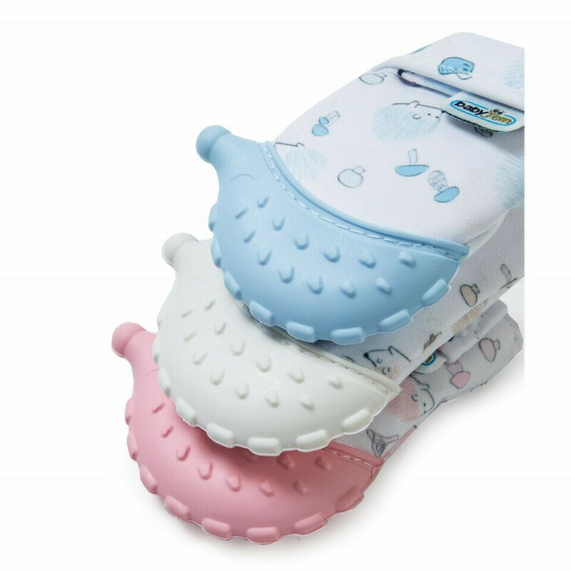 Babyjem - manusa bebelusi pentru dentitie scratch gloves (culoare: bleu)