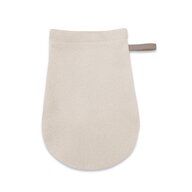 Manusa de baie, Qmini, Pentru bebelusi, 12x21 cm, Din tricot termo-terry din bambus, Materiale certificate Oeko Tex Standard 100, Beige