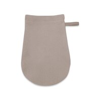 Manusa de baie, Qmini, Pentru bebelusi, 12x21 cm, Din tricot termo-terry din bambus, Materiale certificate Oeko Tex Standard 100, Mocha