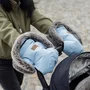 Manusi calduroase pentru carucior, Petite&Mars, Furry, Cu blanita detasabila, Pentru vremea rece, Potrivite pentru orice carucior, Impermeabile, Inchidere prin capse, Champagne Shower - 3