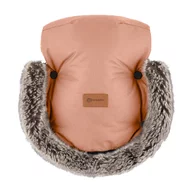 Black Friday - Reduceri Manusi calduroase pentru carucior, Petite&Mars, Furry, Cu blanita detasabila, Pentru vremea rece, Potrivite pentru orice carucior, Impermeabile, Inchidere prin capse, Pastel Peach Promotie