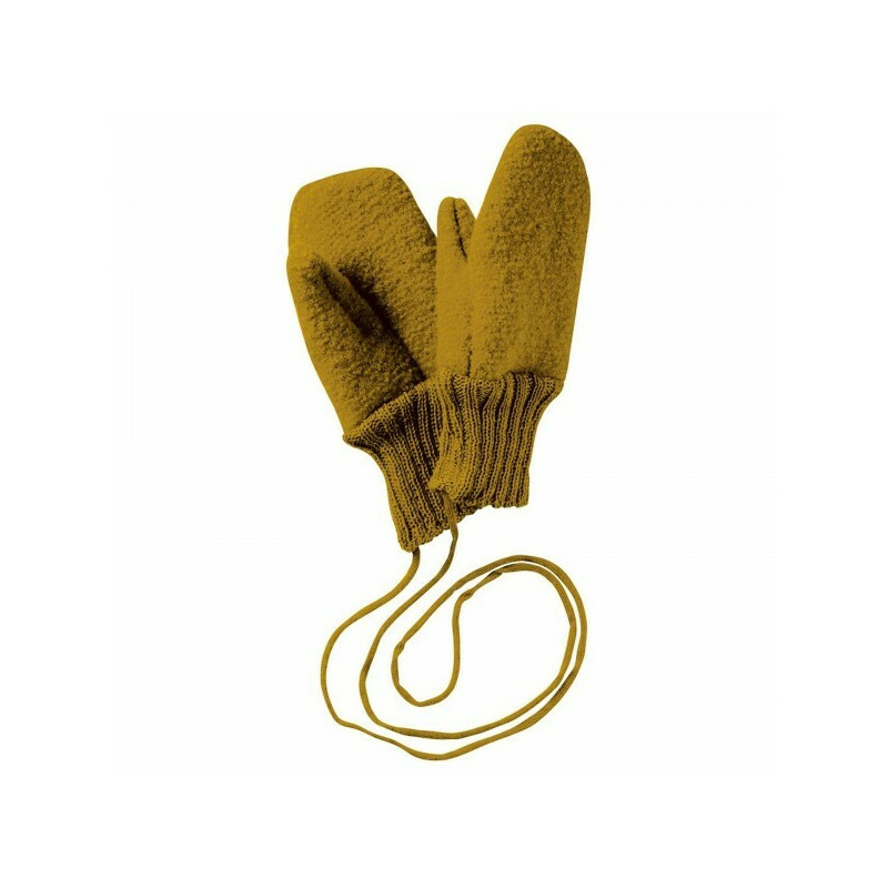 Manusi din lana merinos organica tumbled/boiled - disana - gold 1