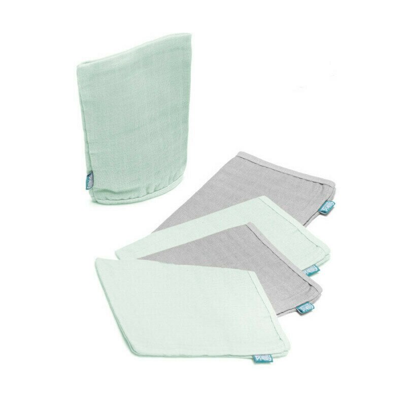 Fillikid - manusi pentru baie din finet 5/set mint grey