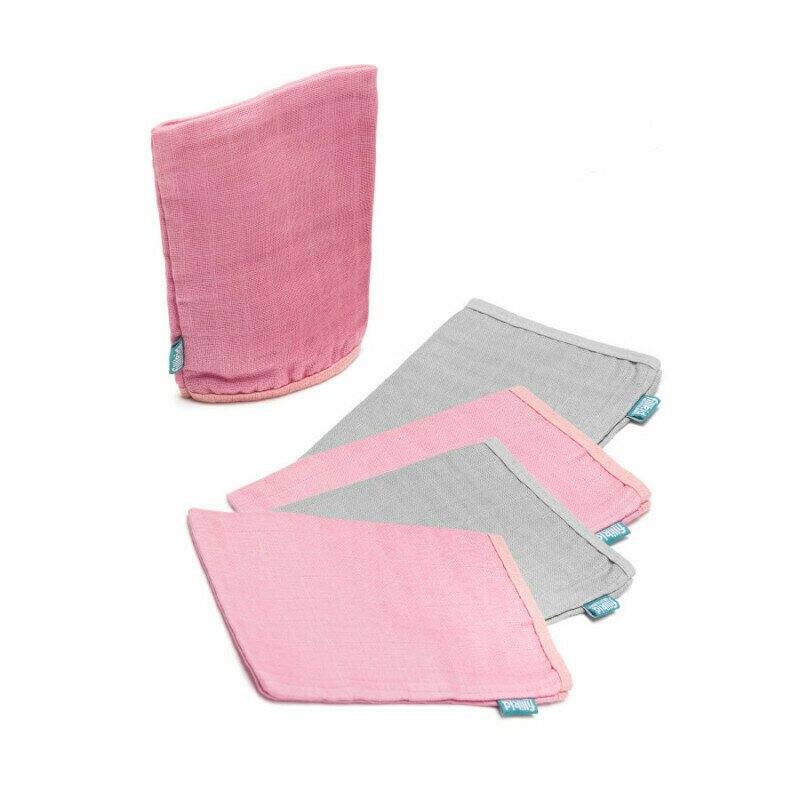 Fillikid - manusi pentru baie din finet 5/set pink grey