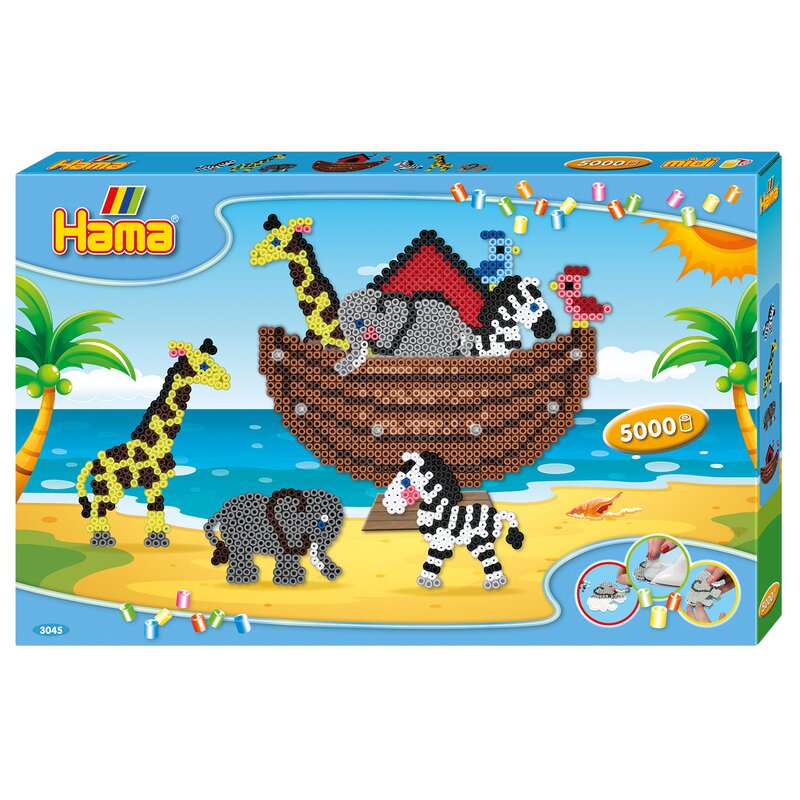 Hama - set margele de calcat arca lui noe in cutie, 5000 buc midi