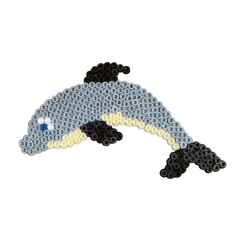 Hama - Set margele de calcat Delfinul In cutie, 2000 buc, Cu 1 plansete de lucru Midi