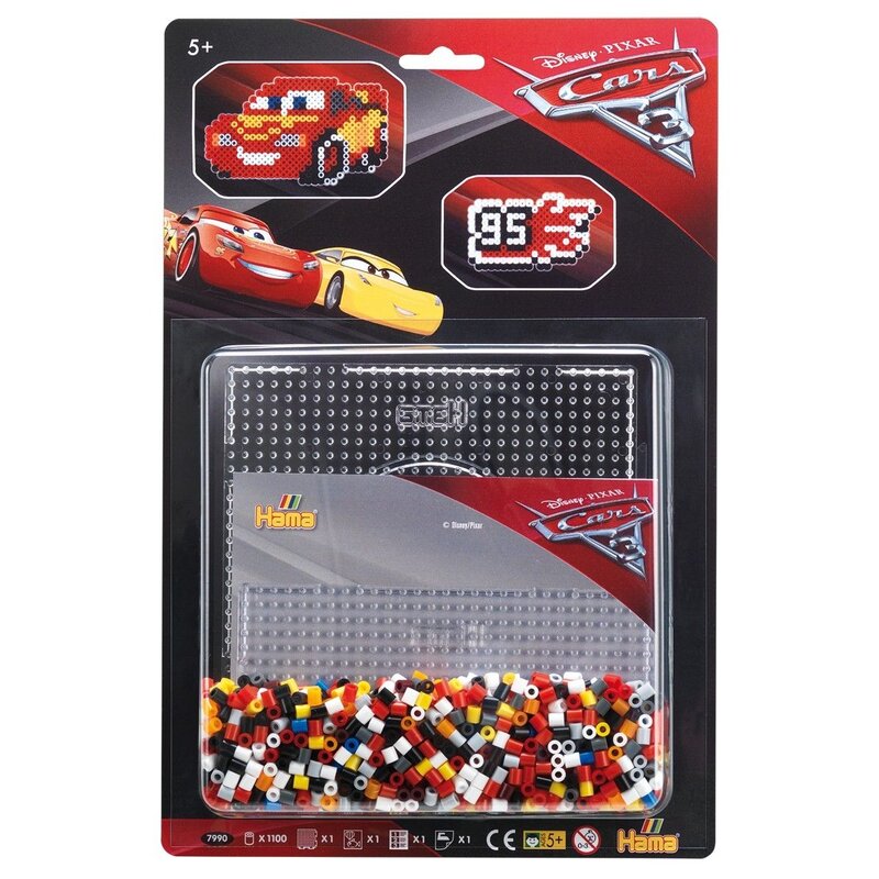 Hama - Set margele de calcat Disney Cars 1100 buc, Infoliat Midi